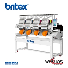 Máquina de Bordar Computarizada de 4 Cabezales Britex BR-1504 de Gran Venta, con Cuatro Cabezales y 15 Agujas Dahao para Camisetas
